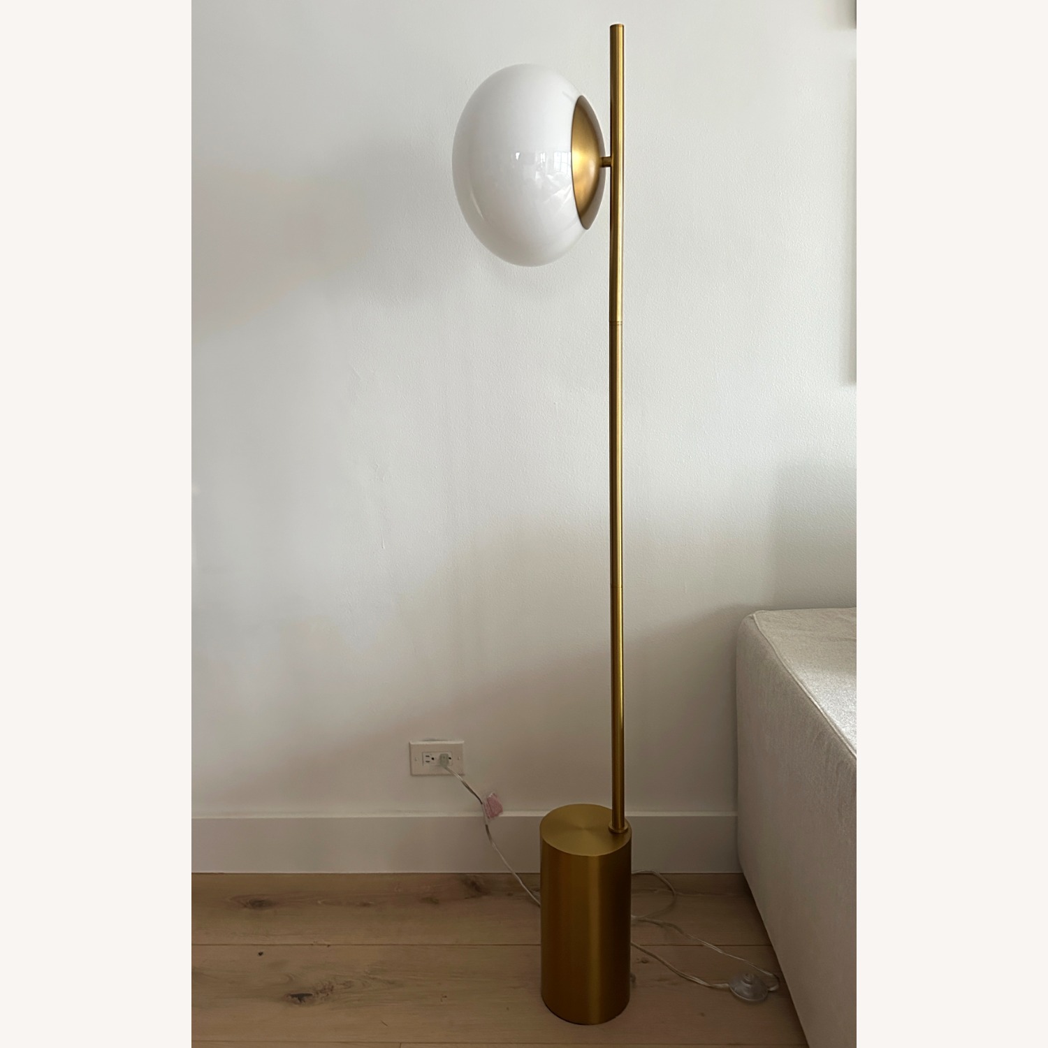 Burnished Brass Globe Floor Lamp by Visual Comfort - image-2