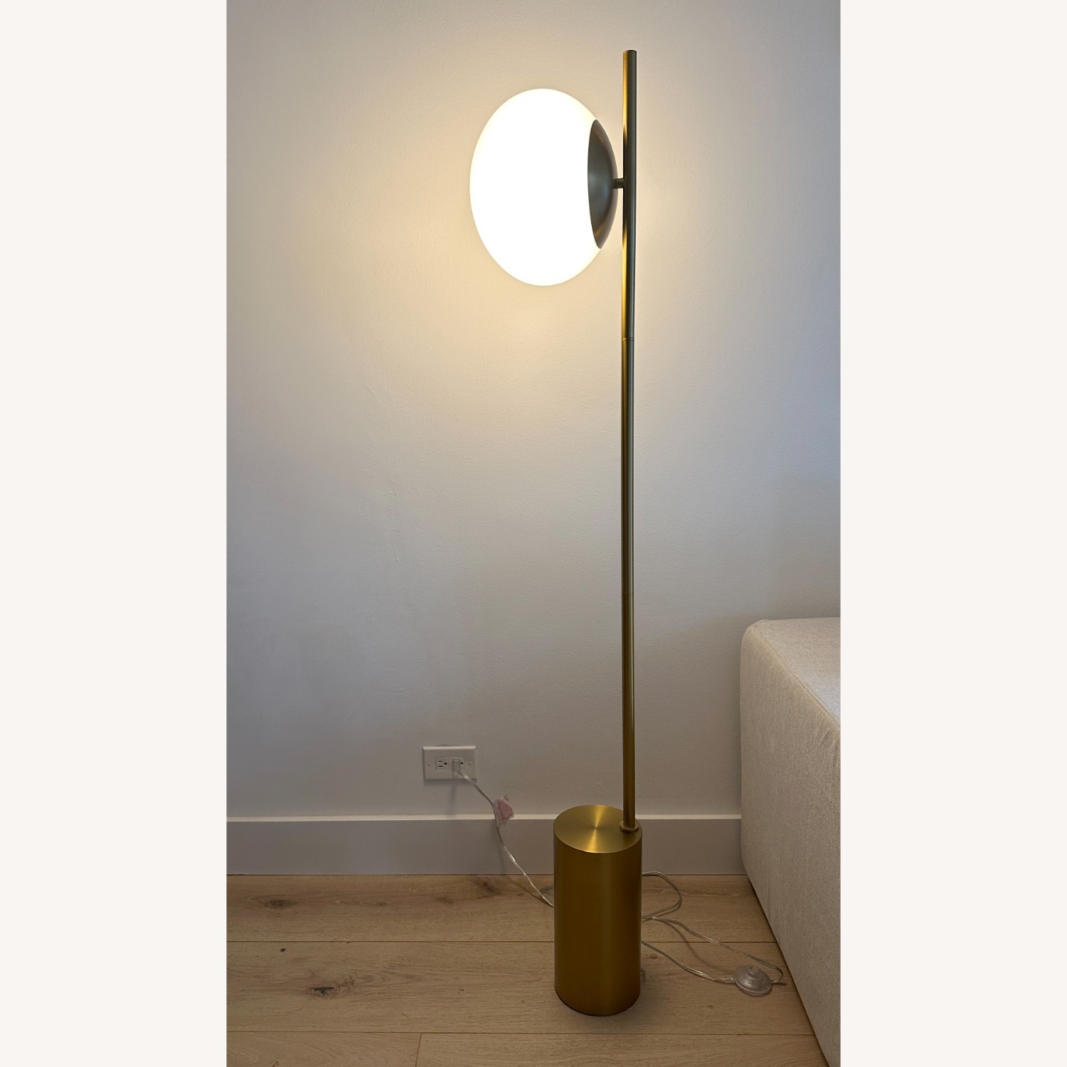 Burnished Brass Globe Floor Lamp by Visual Comfort - image-3