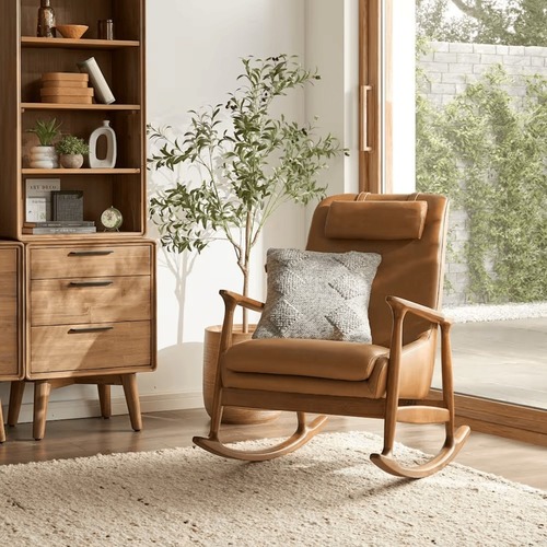 Used Castlery Desmond Leather Rocking Armchair for sale on AptDeco