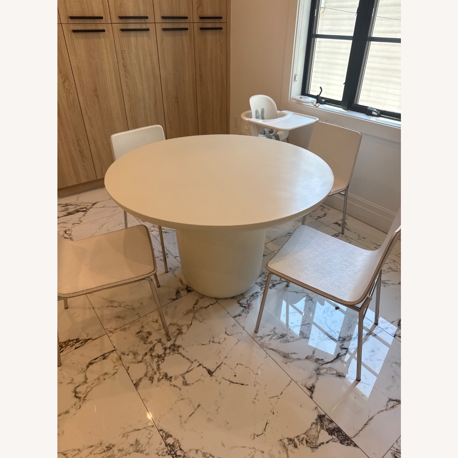 CB2 Lola White Concrete Dining Table - image-1