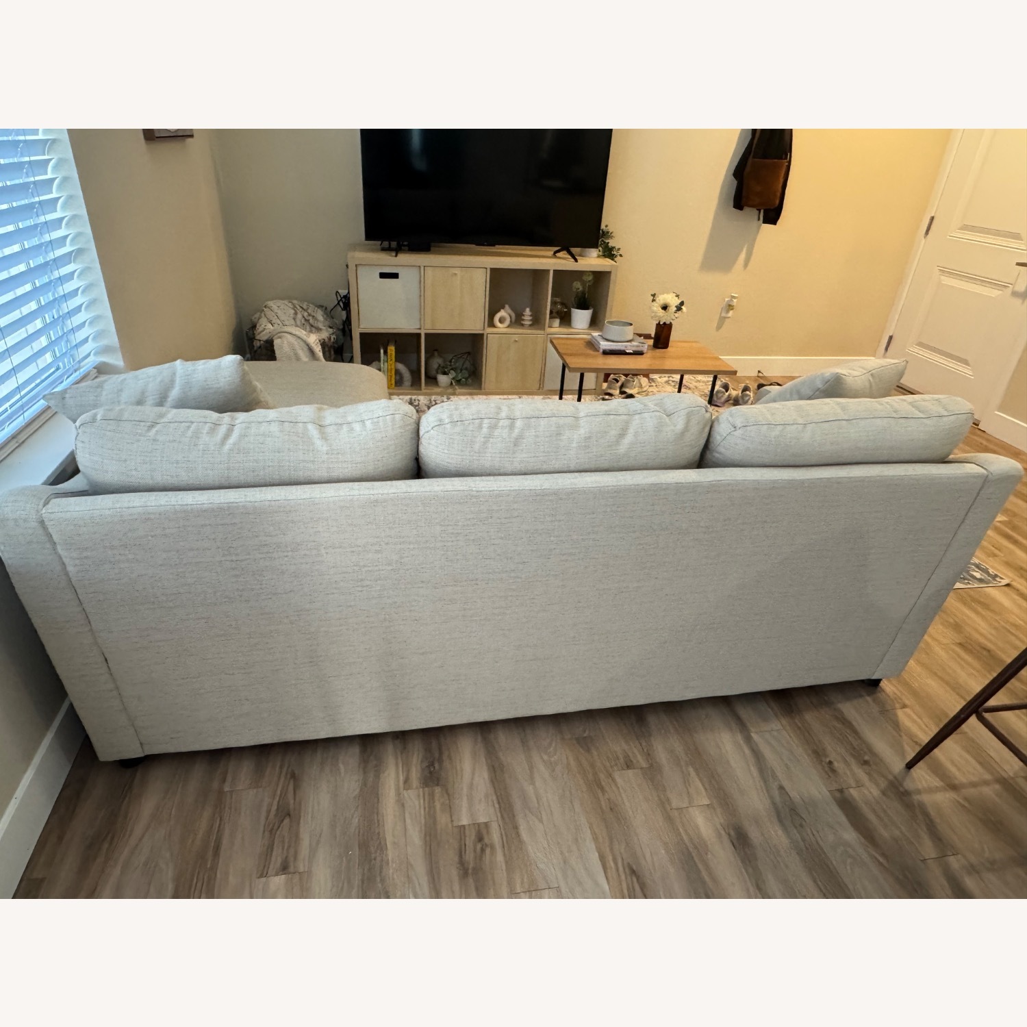 Living Spaces Natural Linen 3+ Piece Sectional - image-2