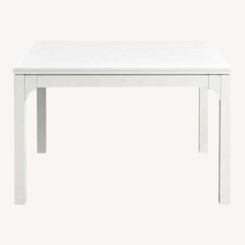 Used Amazon White Wood Dining Table for sale on AptDeco