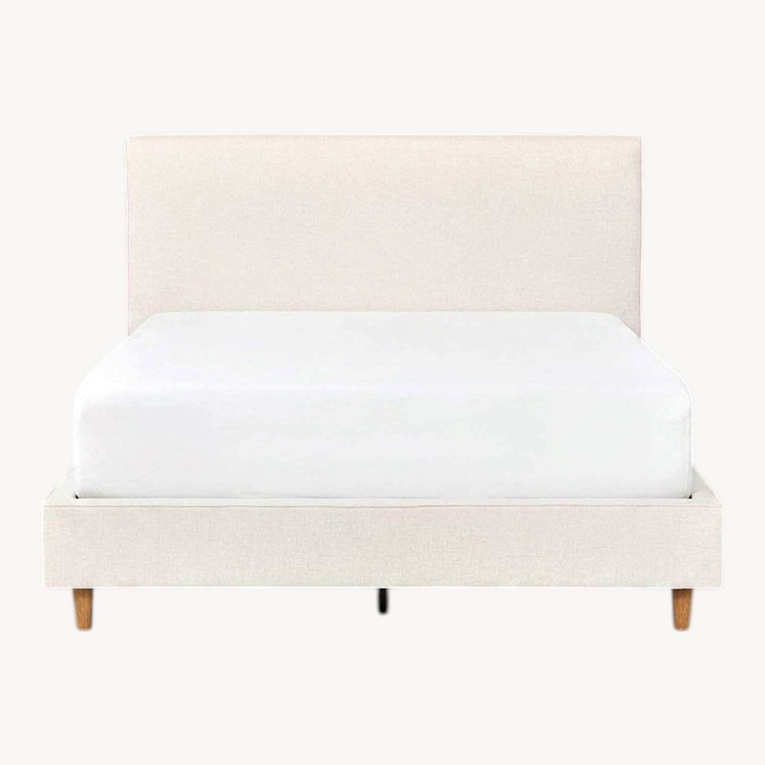 Living Spaces Dean Sand II California Queen Upholstered Panel Bed - image-0