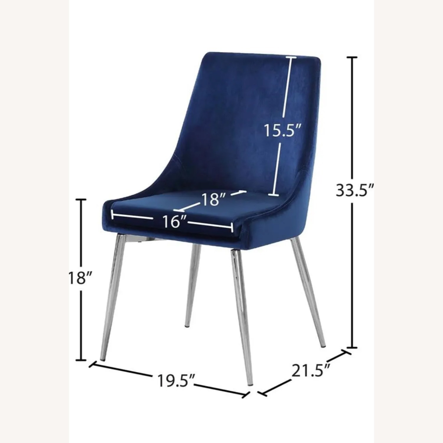 Home Meridian Blue Velvet Dining Chairs - image-2