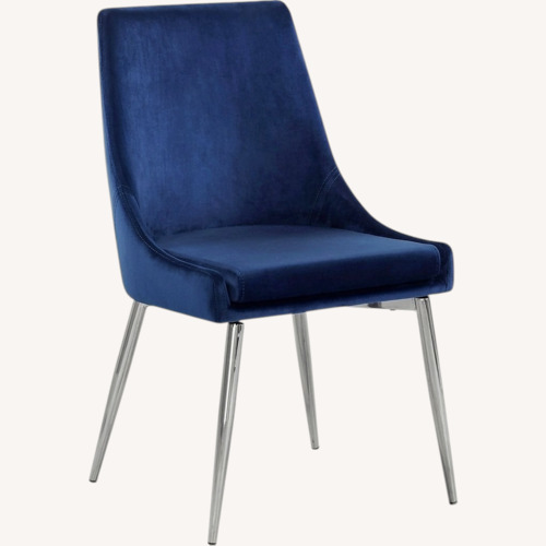 Used Home Meridian Blue Velvet Dining Chairs for sale on AptDeco