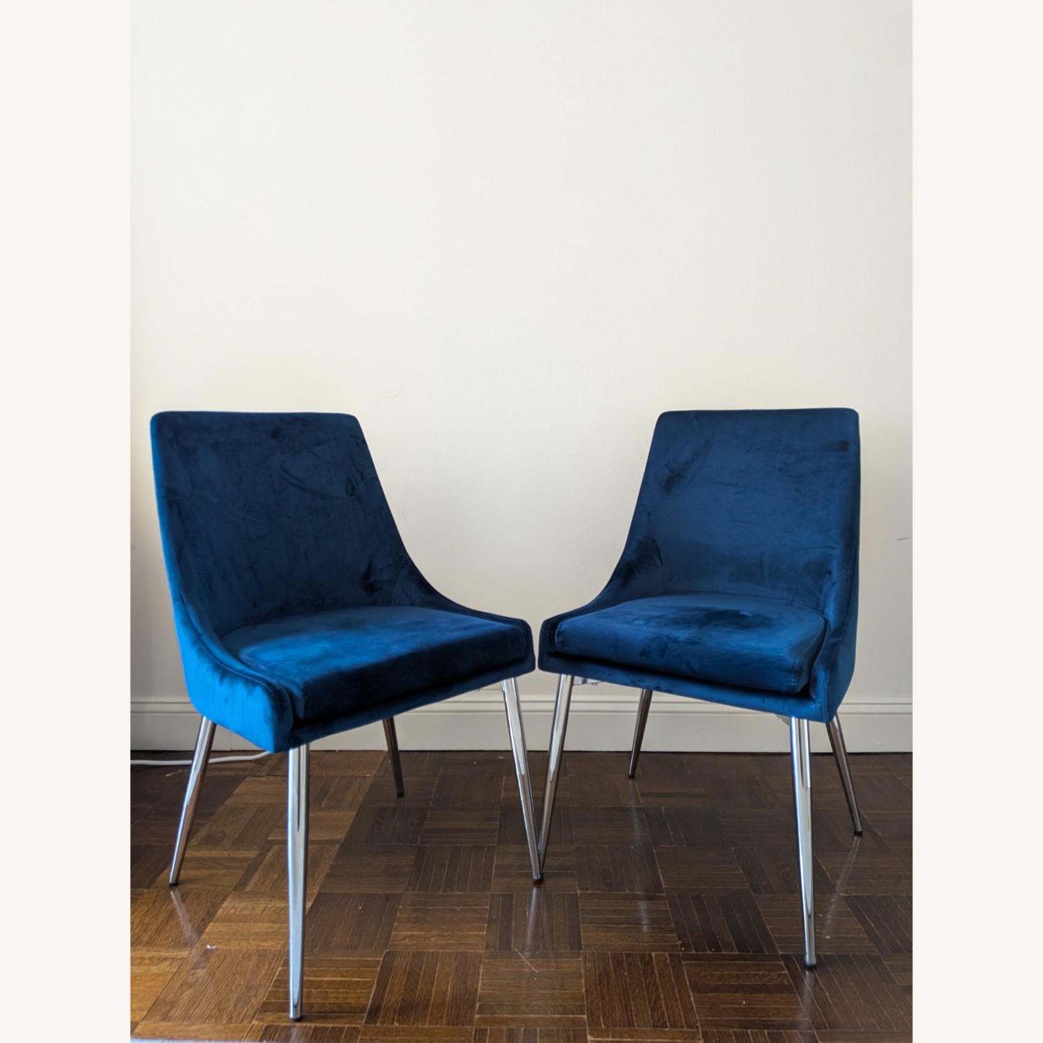 Home Meridian Blue Velvet Dining Chairs - image-1