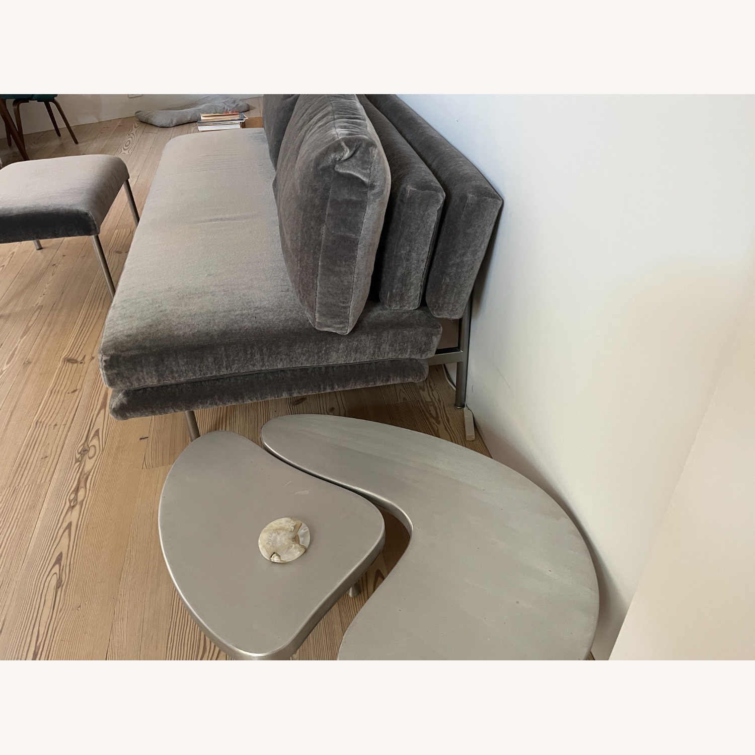 Light Gray Cotton 3+ Seater Sofa - image-8