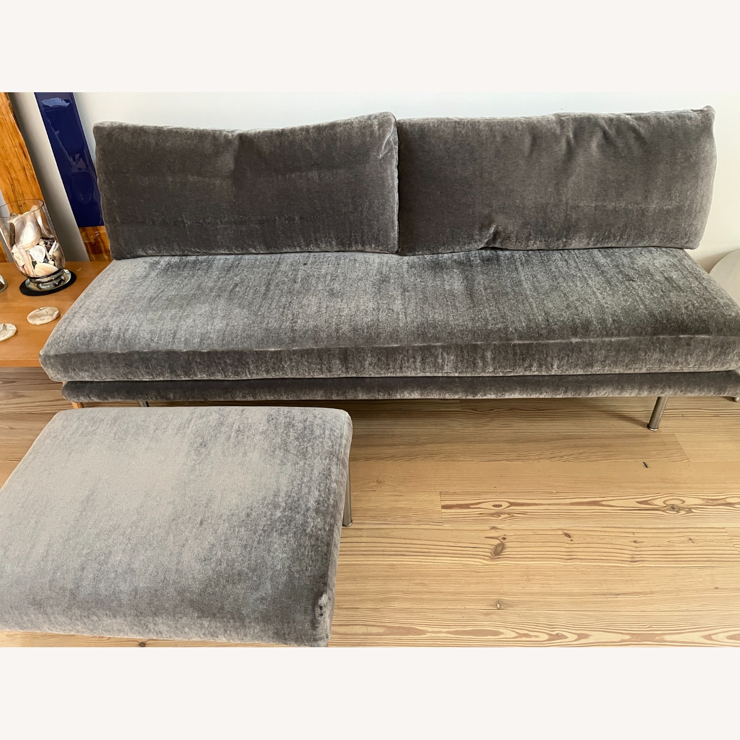 Light Gray Cotton 3+ Seater Sofa - image-10