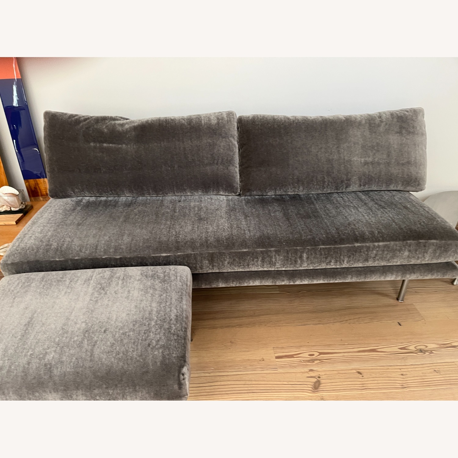 Light Gray Cotton 3+ Seater Sofa - image-1