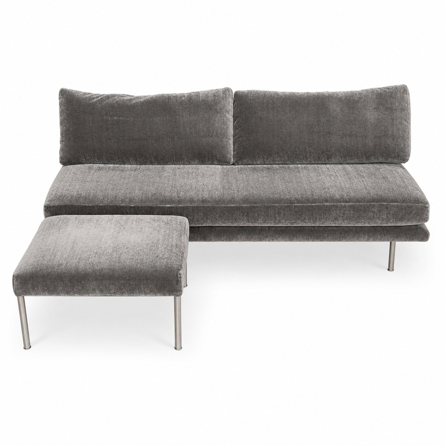 Light Gray Cotton 3+ Seater Sofa - image-4