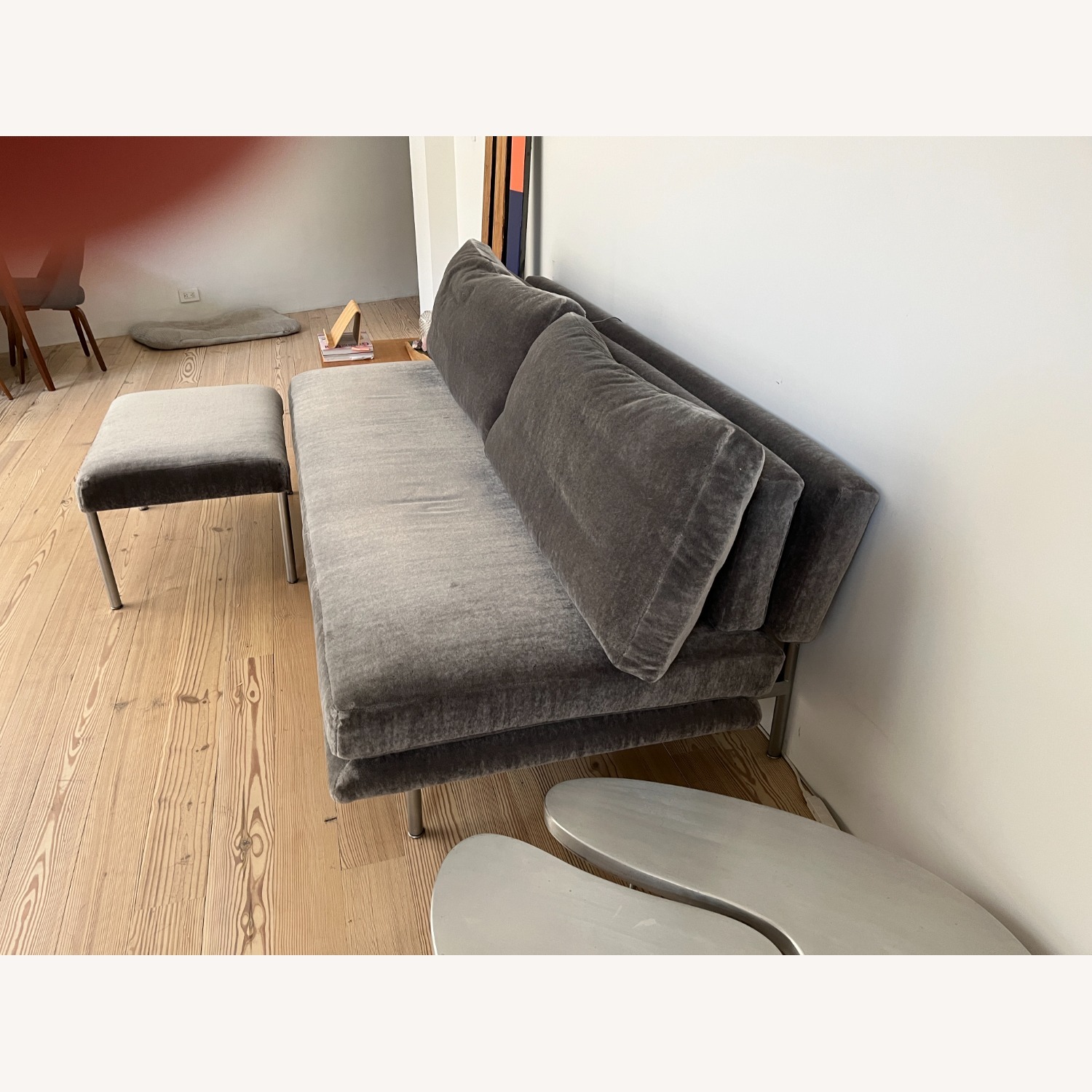 Light Gray Cotton 3+ Seater Sofa - image-2