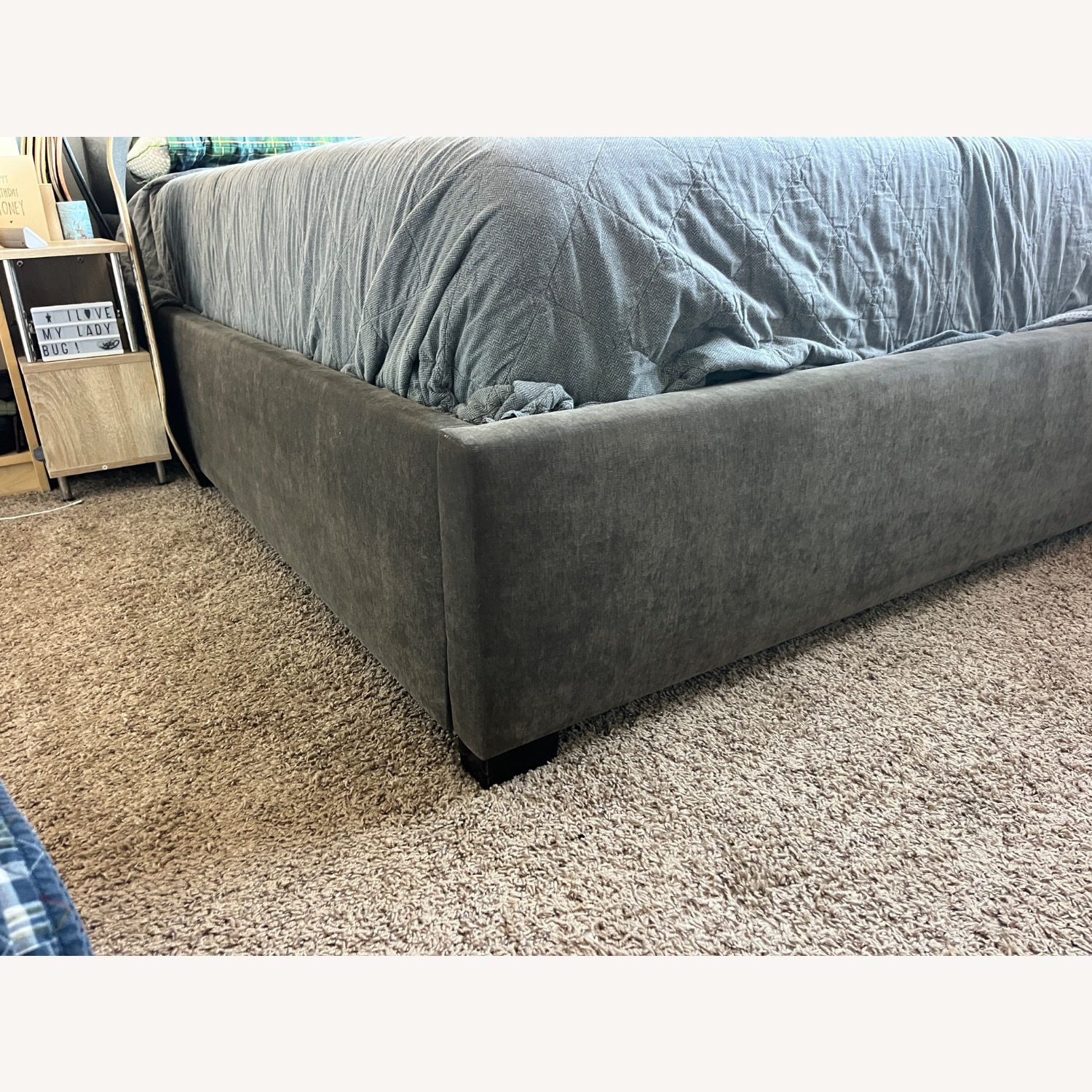 Bernhardt Light Gray Fabric Queen Bed - image-4