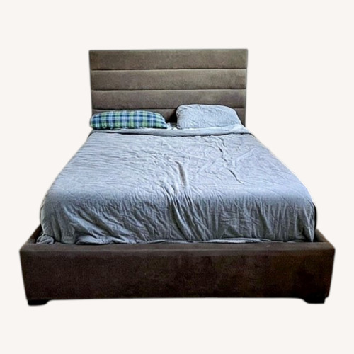 Used Bernhardt Light Gray Fabric Queen Bed for sale on AptDeco