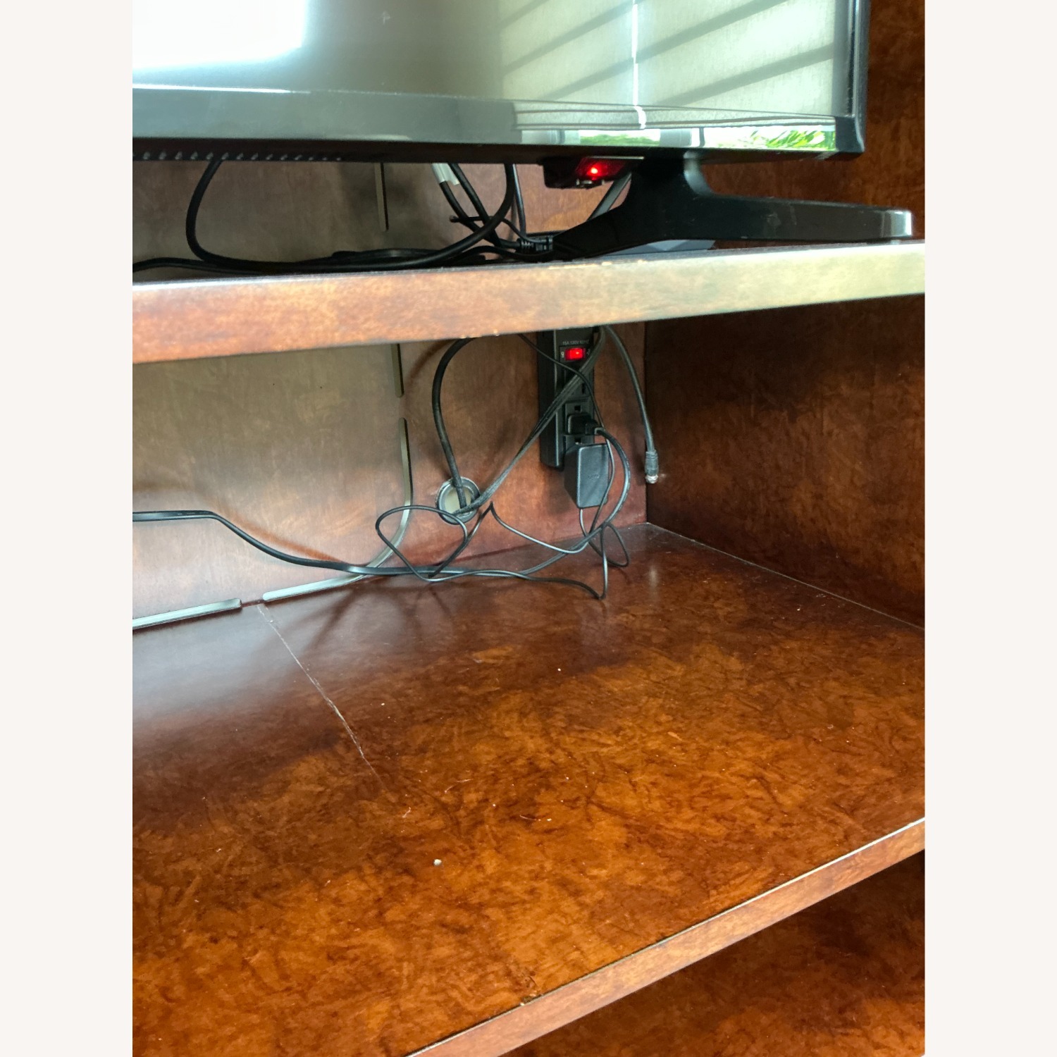 Dark Brown Wood Armoire TV Cabinet - image-3