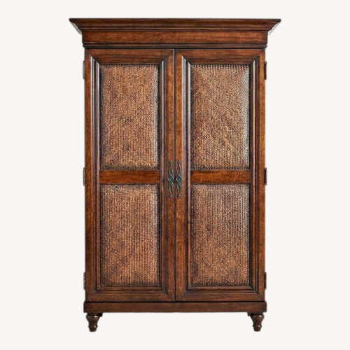 Used Dark Brown Wood Armoire TV Cabinet for sale on AptDeco