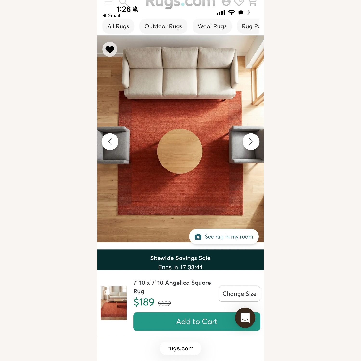 Red/Terracotta Rug - image-2