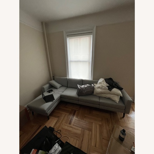 Used Burrow Nomad Light Gray Fabric King Sectional for sale on AptDeco