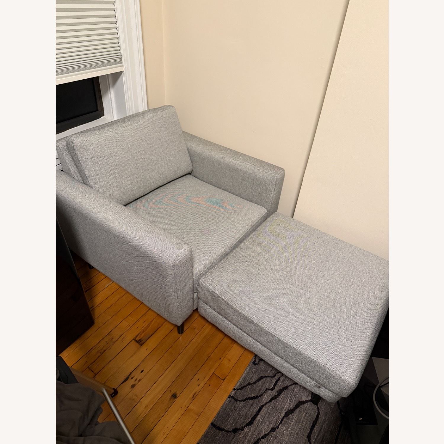 Burrow Nomad Armchair Light Gray with Chaise - image-1