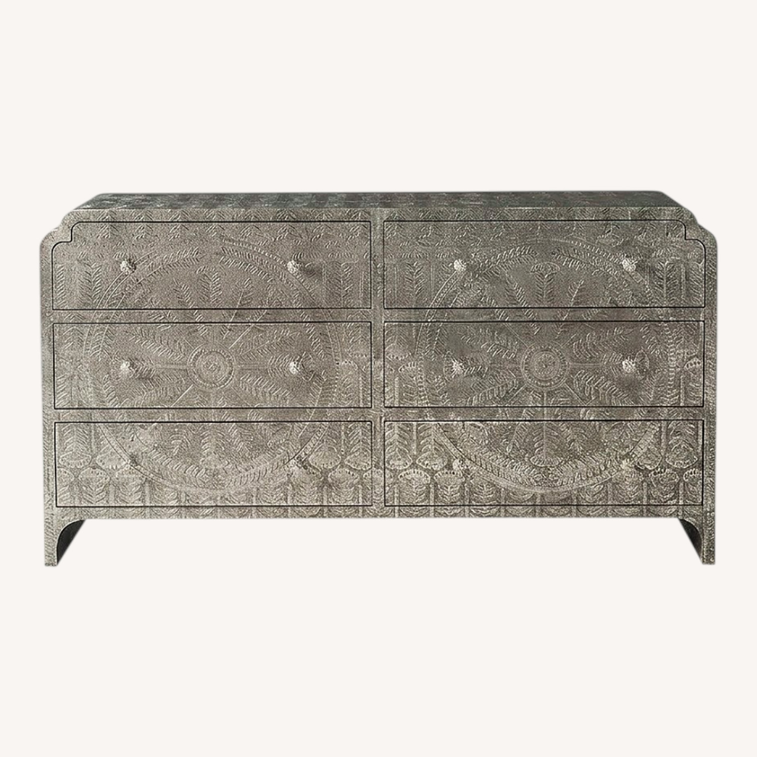 Anthropologie Silver Metal Dresser - image-0