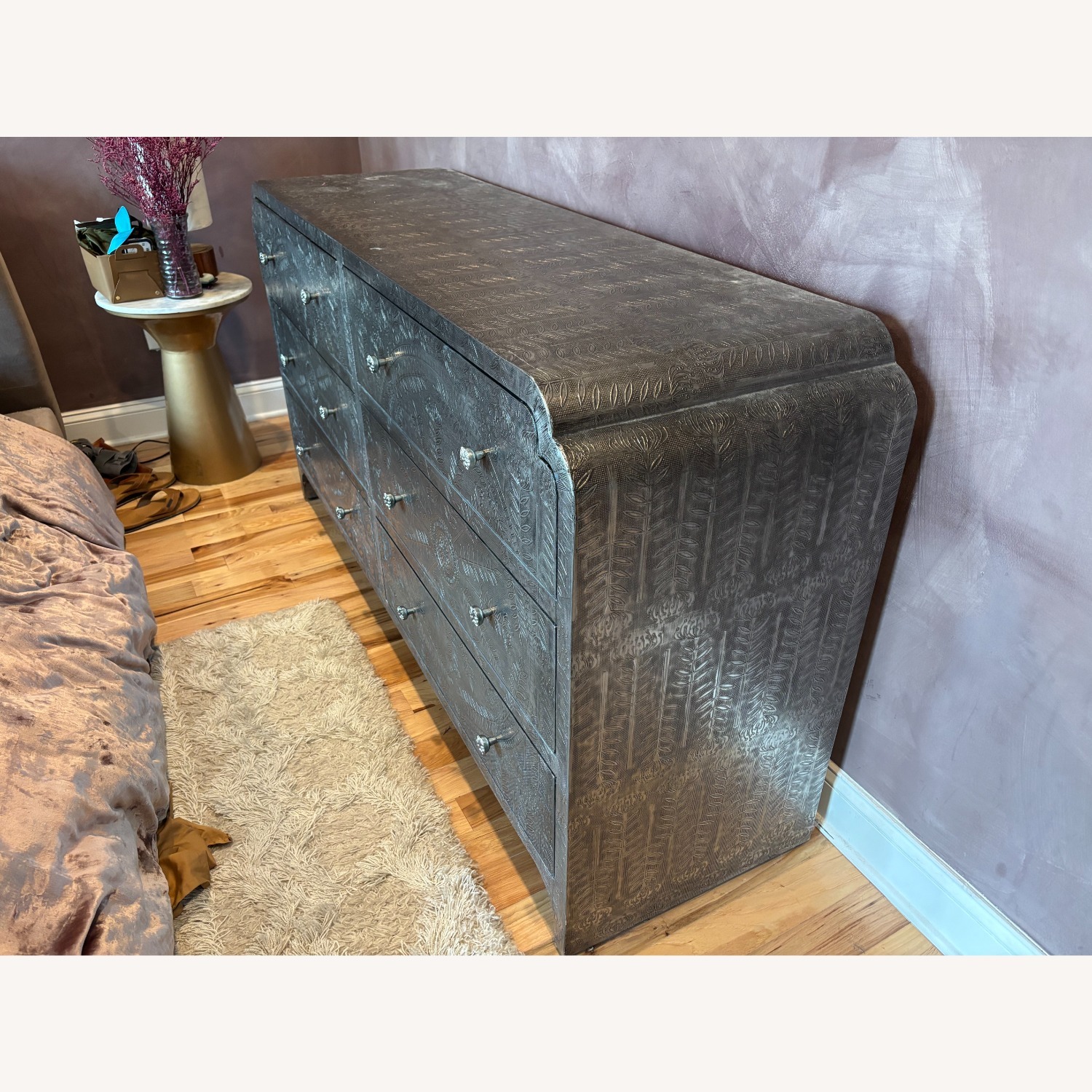 Anthropologie Silver Metal Dresser - image-3