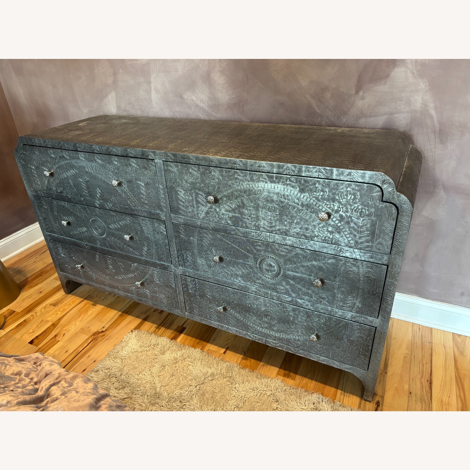 Anthropologie Silver Metal Dresser - image-2