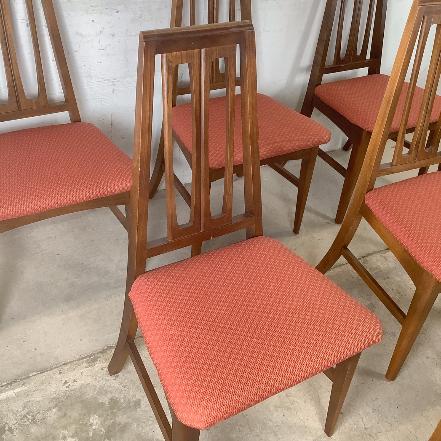 Mid-Century Highback Walnut Dining Chairs-Set of 6 - image-5