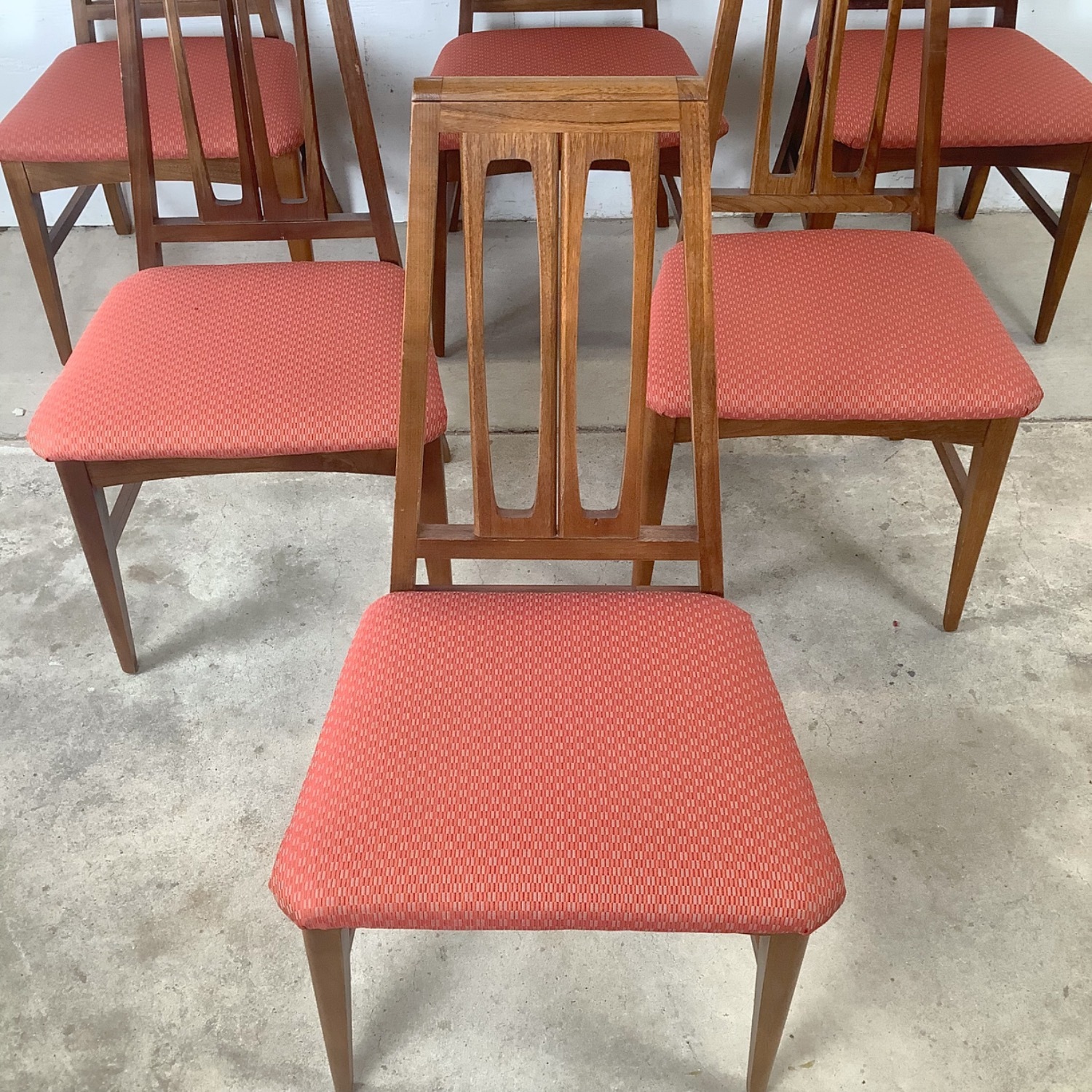 Mid-Century Highback Walnut Dining Chairs-Set of 6 - image-4