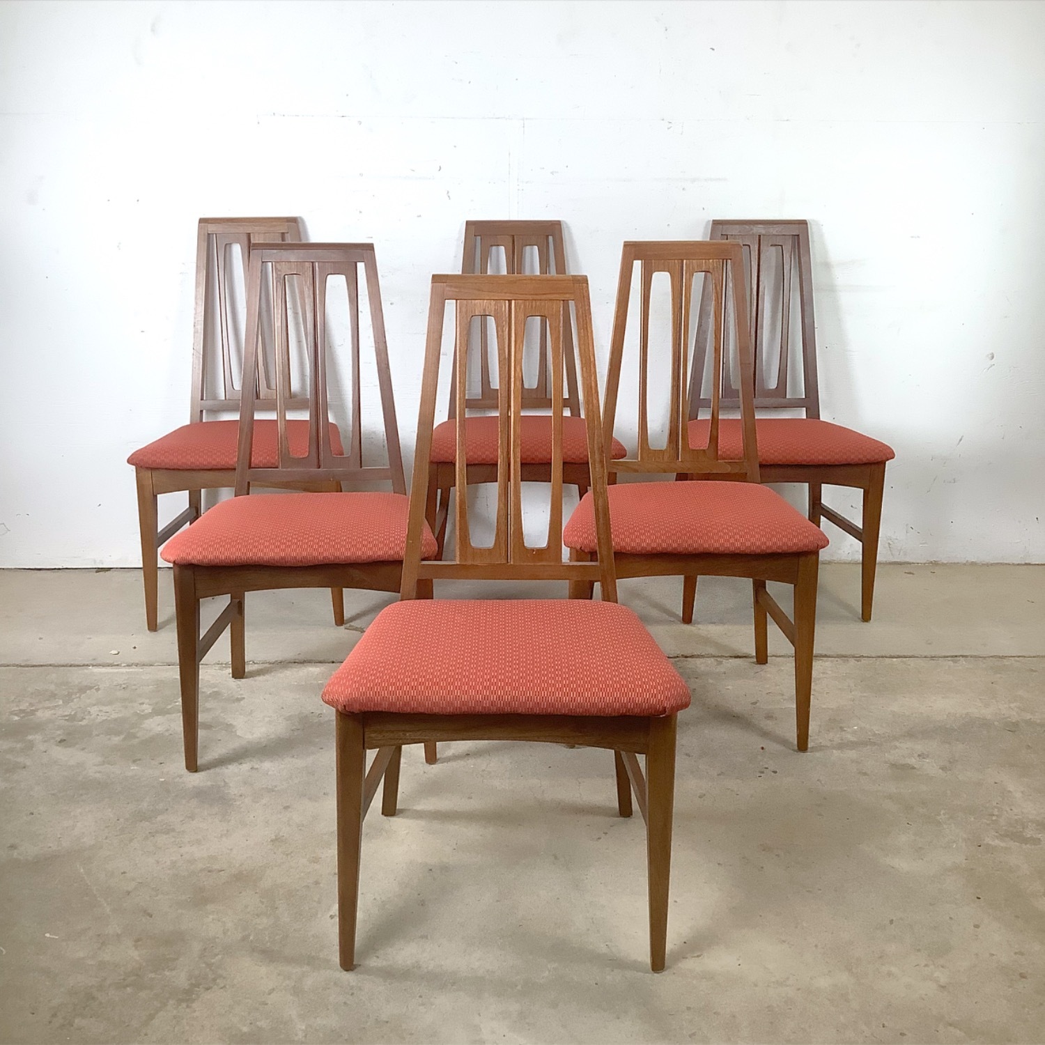 Mid-Century Highback Walnut Dining Chairs-Set of 6 - image-2