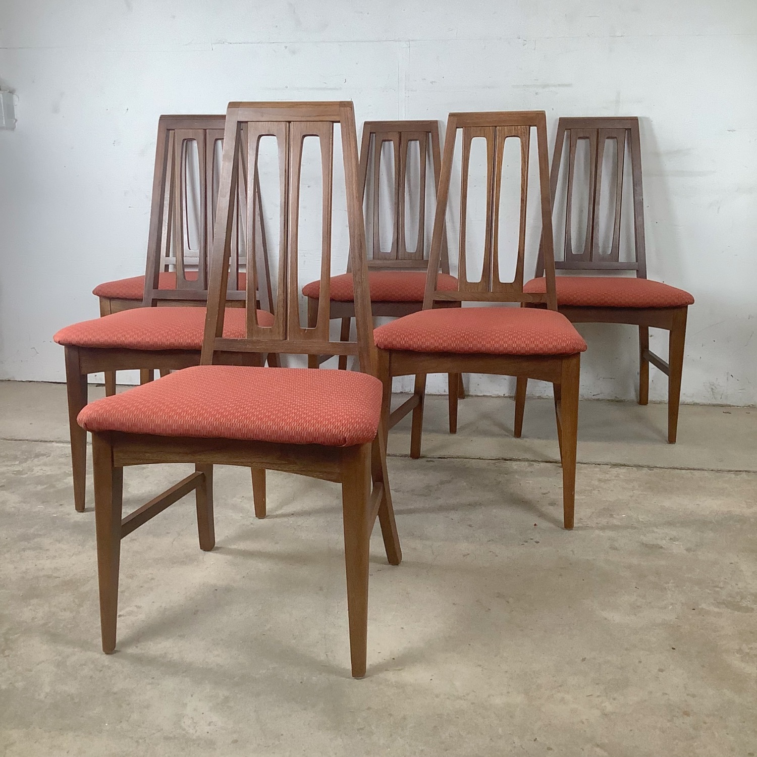 Mid-Century Highback Walnut Dining Chairs-Set of 6 - image-3