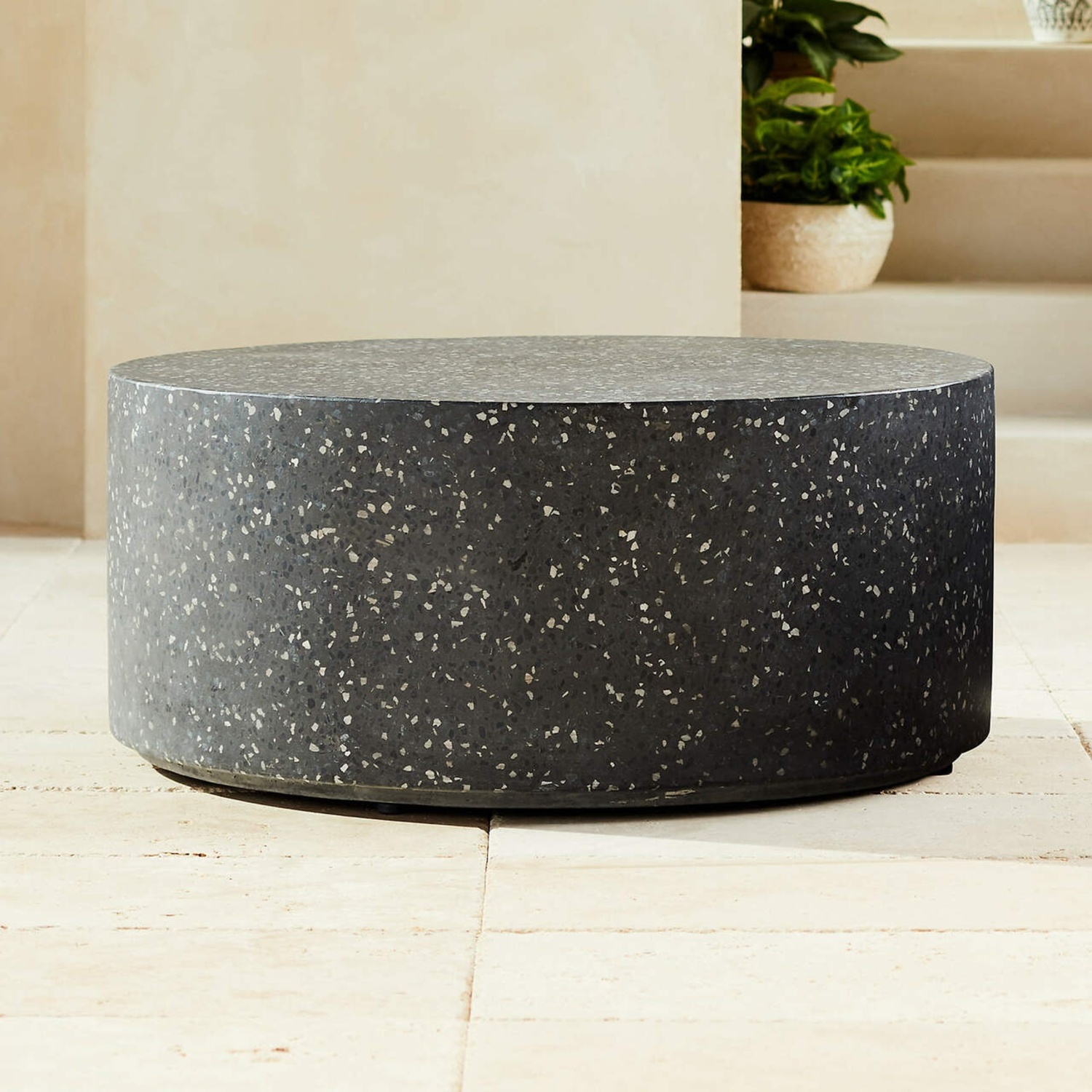 CB2 Terrazzo Black Round Coffee Table 35.5" - image-4