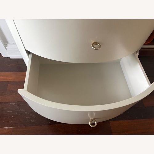 Used West Elm Penelope Narrow 5 Drawer Dresser with Marble Top for sale on AptDeco
