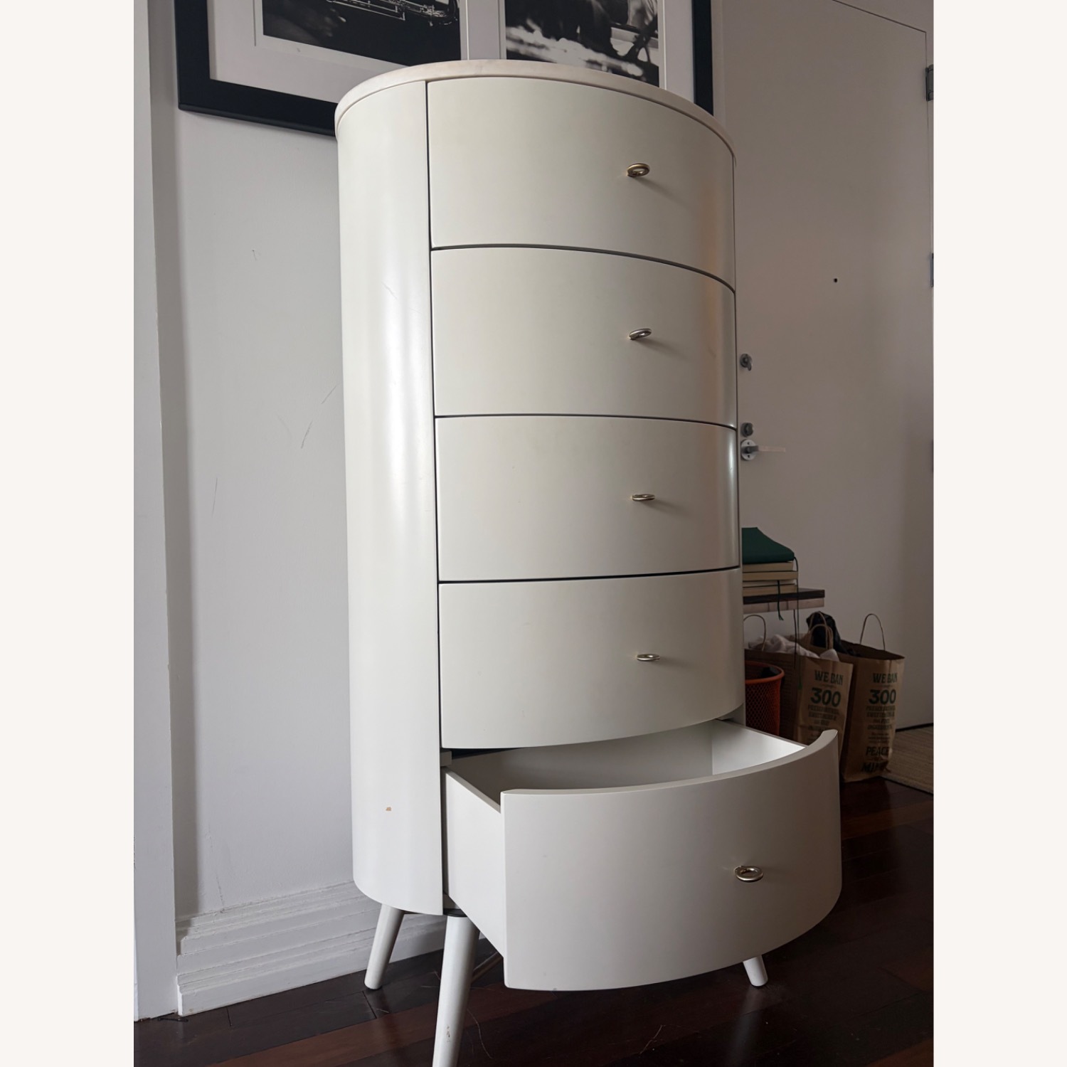 West Elm Penelope Narrow 5 Drawer Dresser with Marble Top - image-3