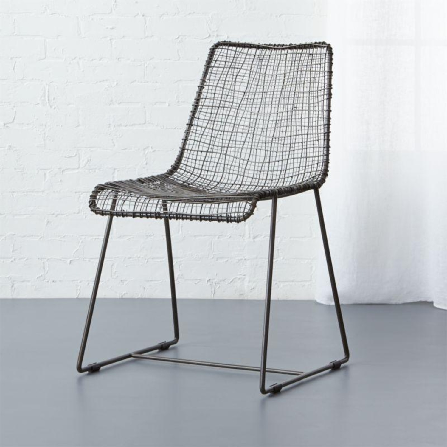 CB2 Reed Black Metal Dining Chairs (set of 6) - image-1