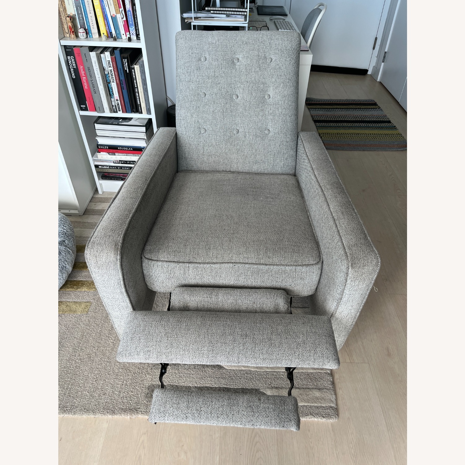 West Elm Light Gray Rhys Mid-Century Recliner - image-2