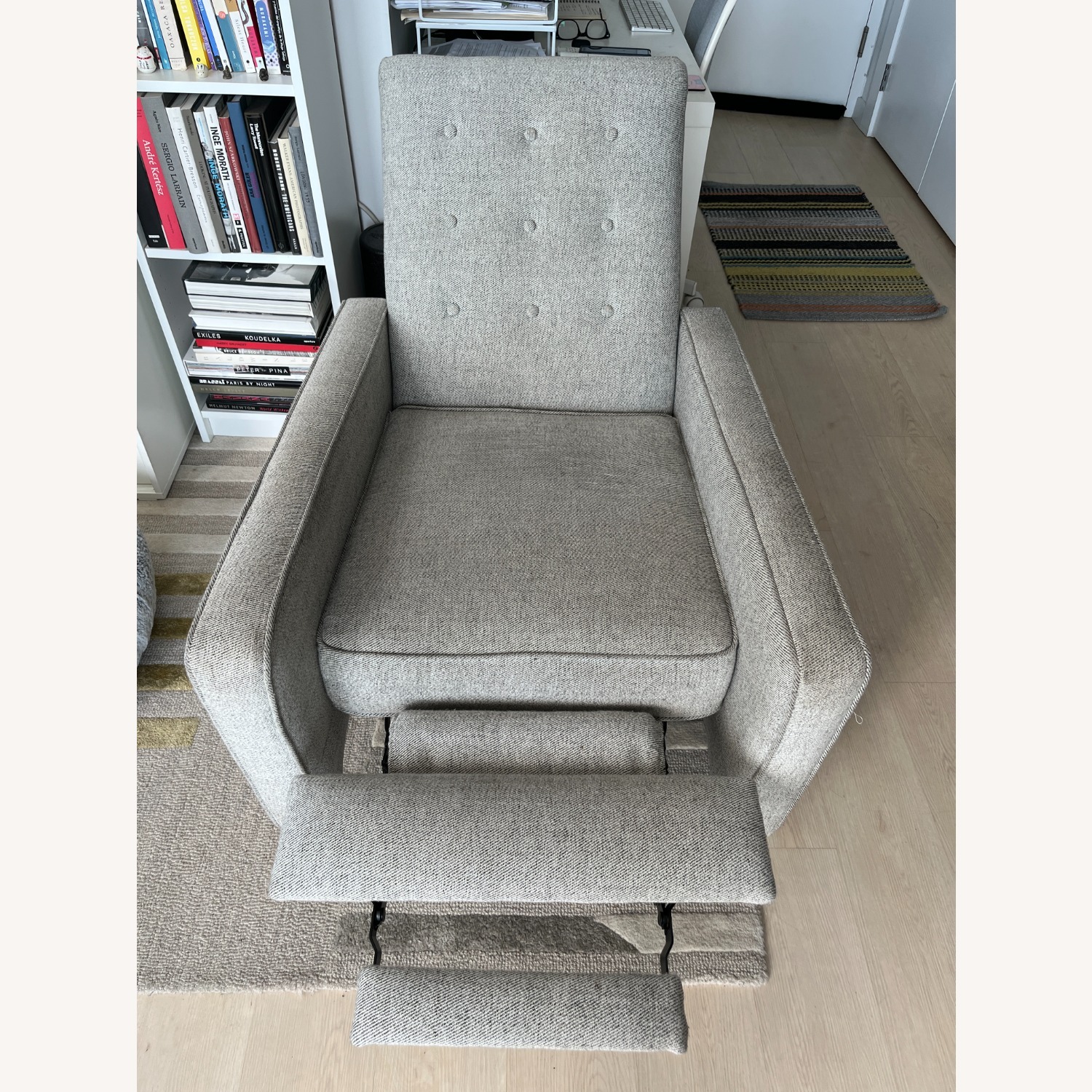 West Elm Light Gray Rhys Mid-Century Recliner - image-9