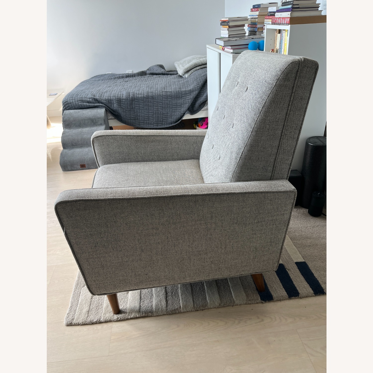 West Elm Light Gray Rhys Mid-Century Recliner - image-5