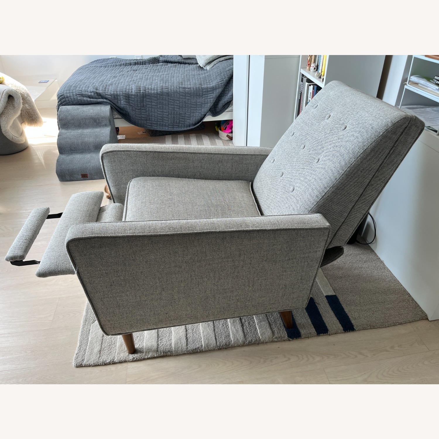 West Elm Light Gray Rhys Mid-Century Recliner - image-3