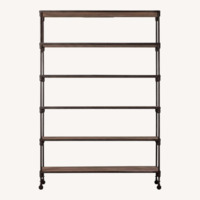 Restoration Hardware Dark Brown Metal Bookcase