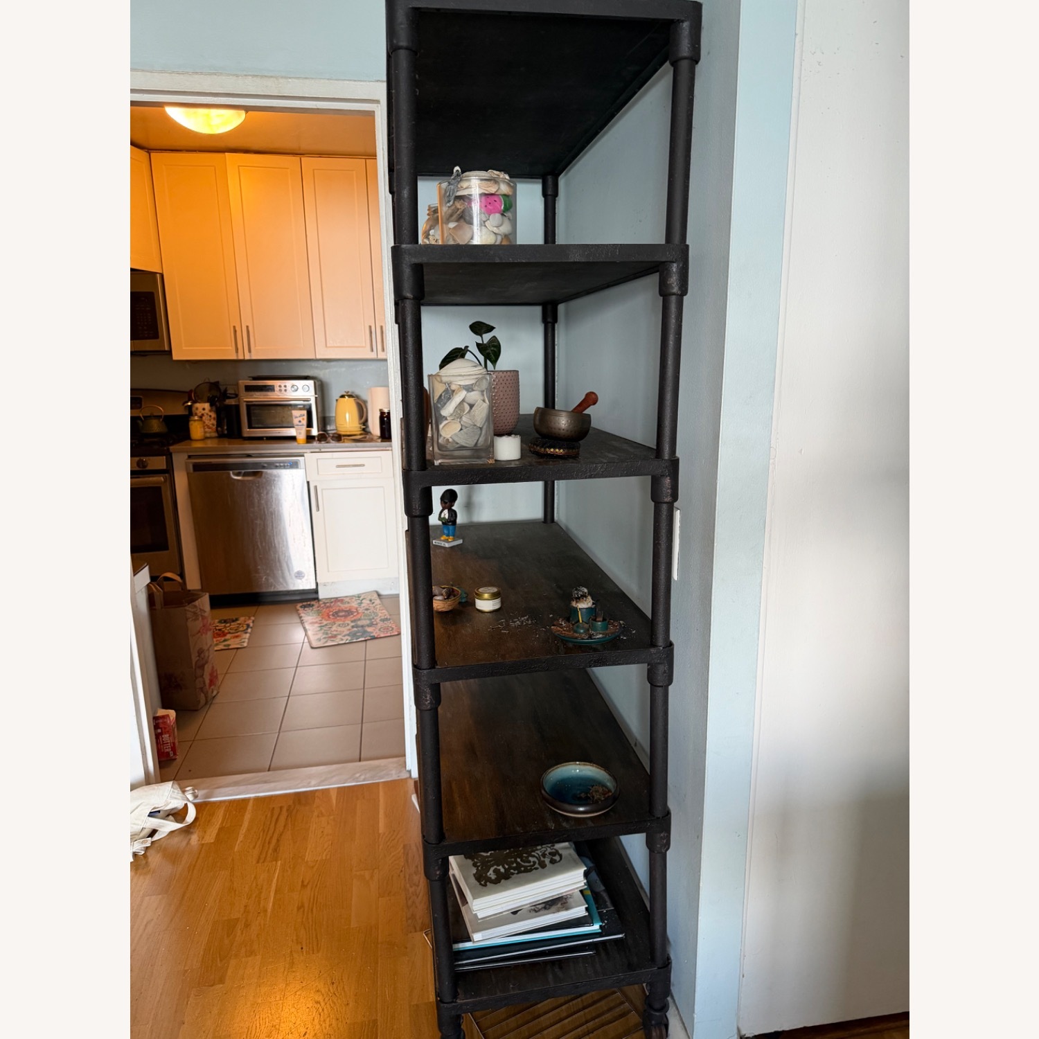 Restoration Hardware Dark Brown Metal Bookcase - image-2