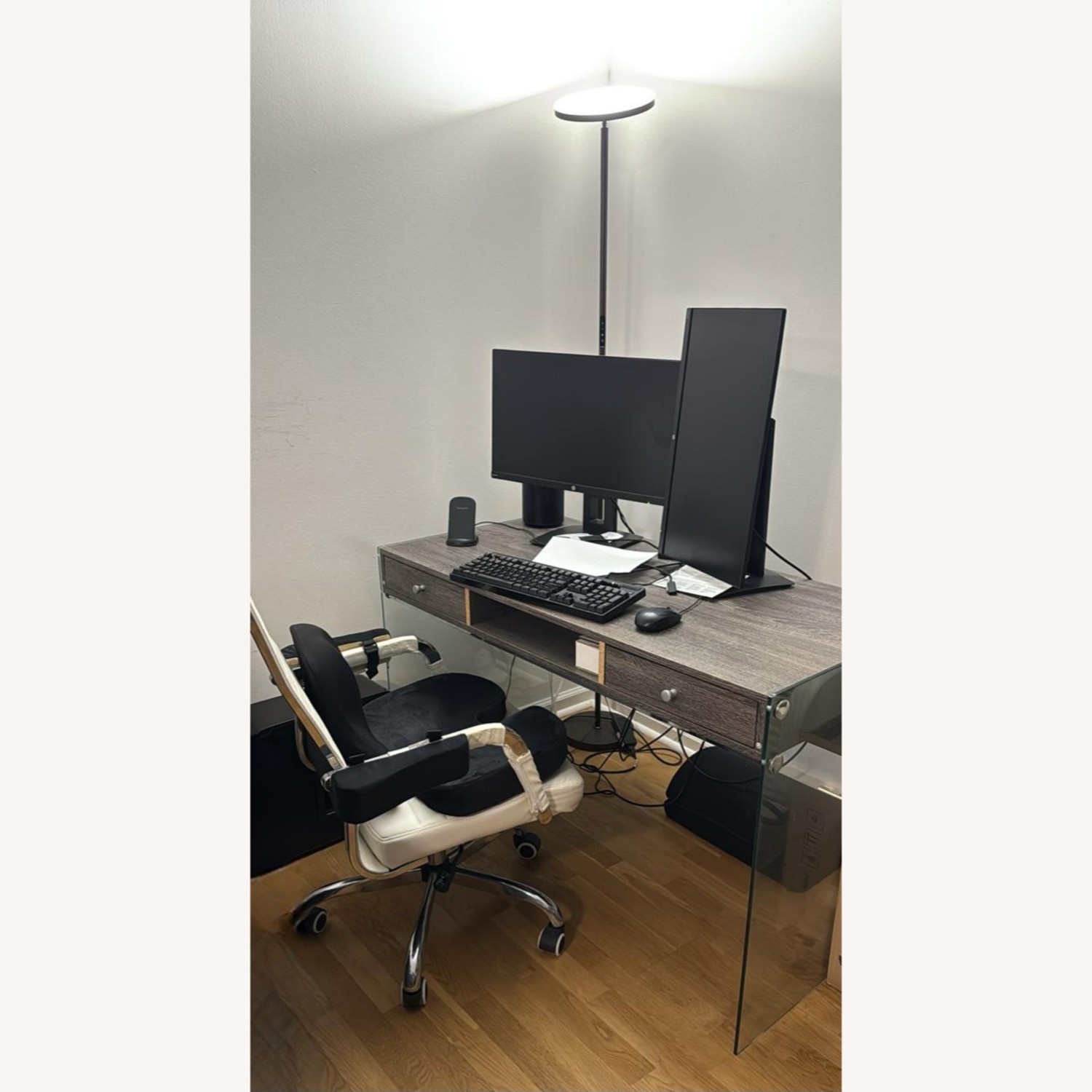 Modern Minimalist Desk with Glass Sides - image-3