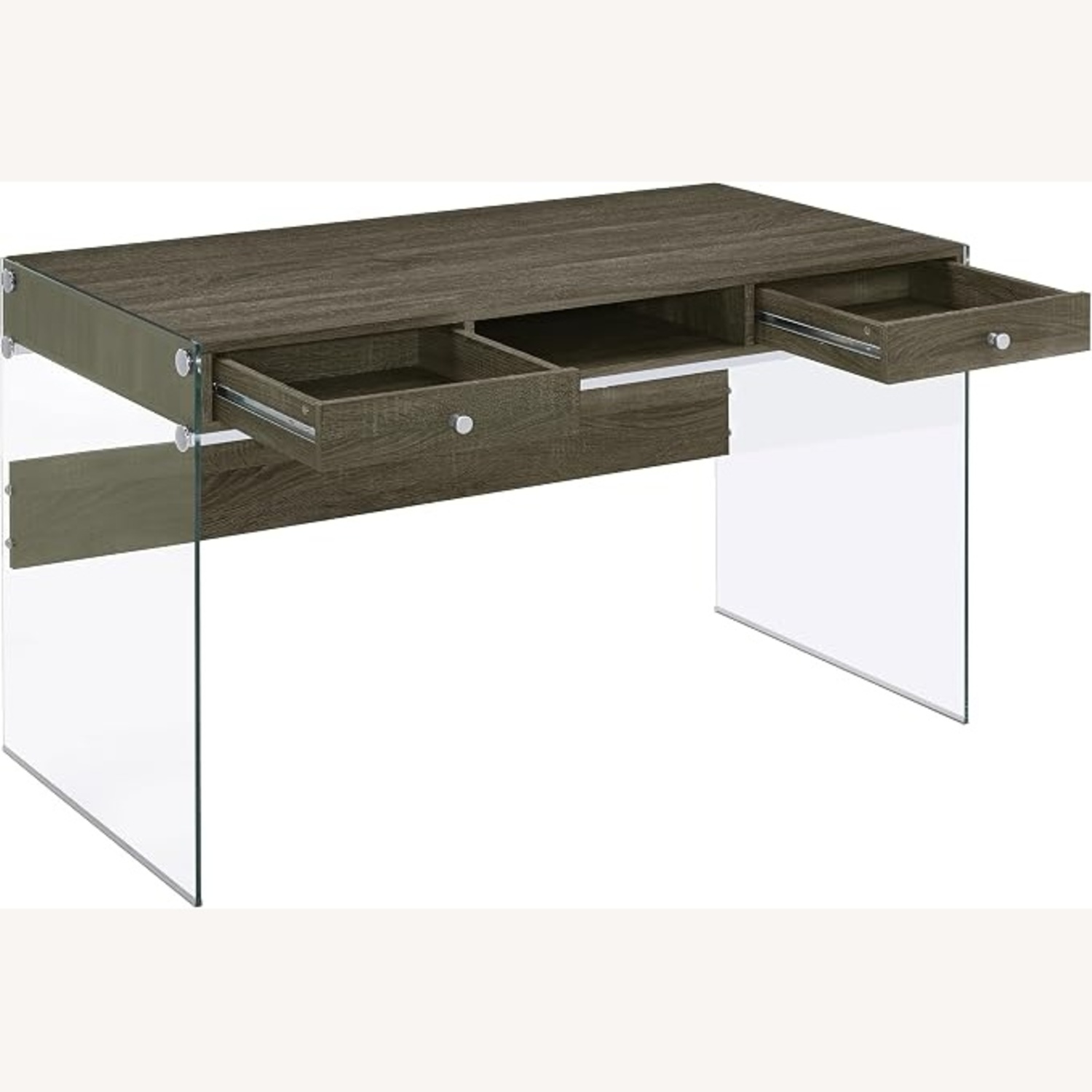 Modern Minimalist Desk with Glass Sides - image-4
