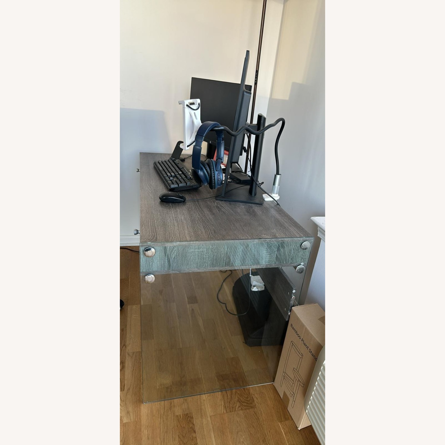 Modern Minimalist Desk with Glass Sides - image-2