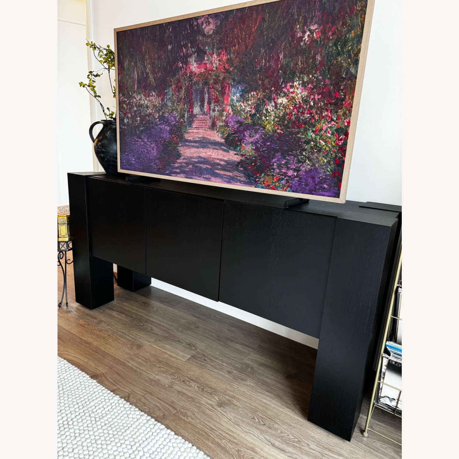 Crate & Barrel Black Sobro 67" Black Wood Credenza - image-3