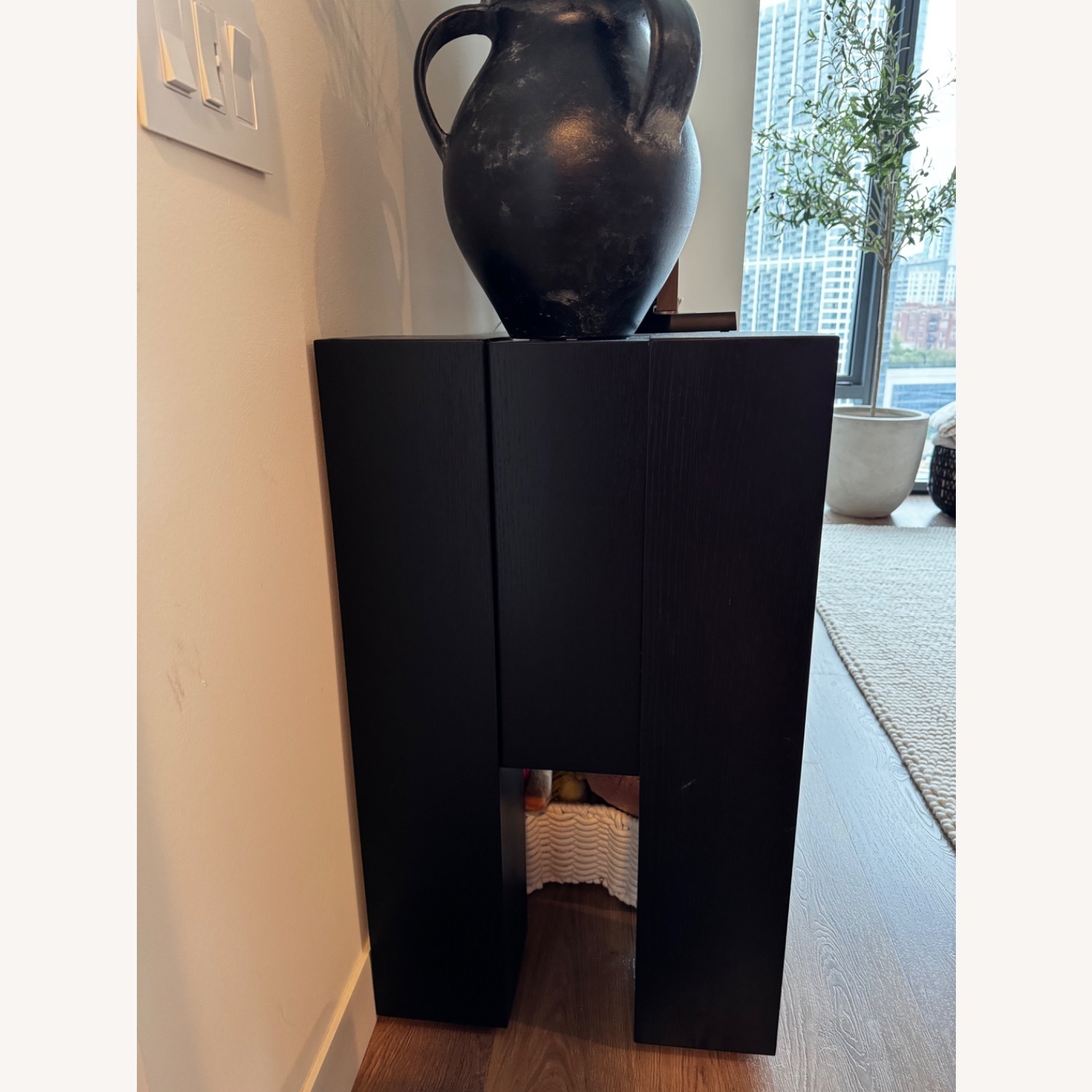 Crate & Barrel Black Sobro 67" Black Wood Credenza - image-2