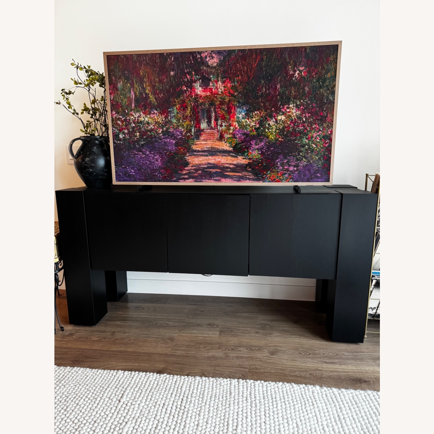 Crate & Barrel Black Sobro 67" Black Wood Credenza - image-1