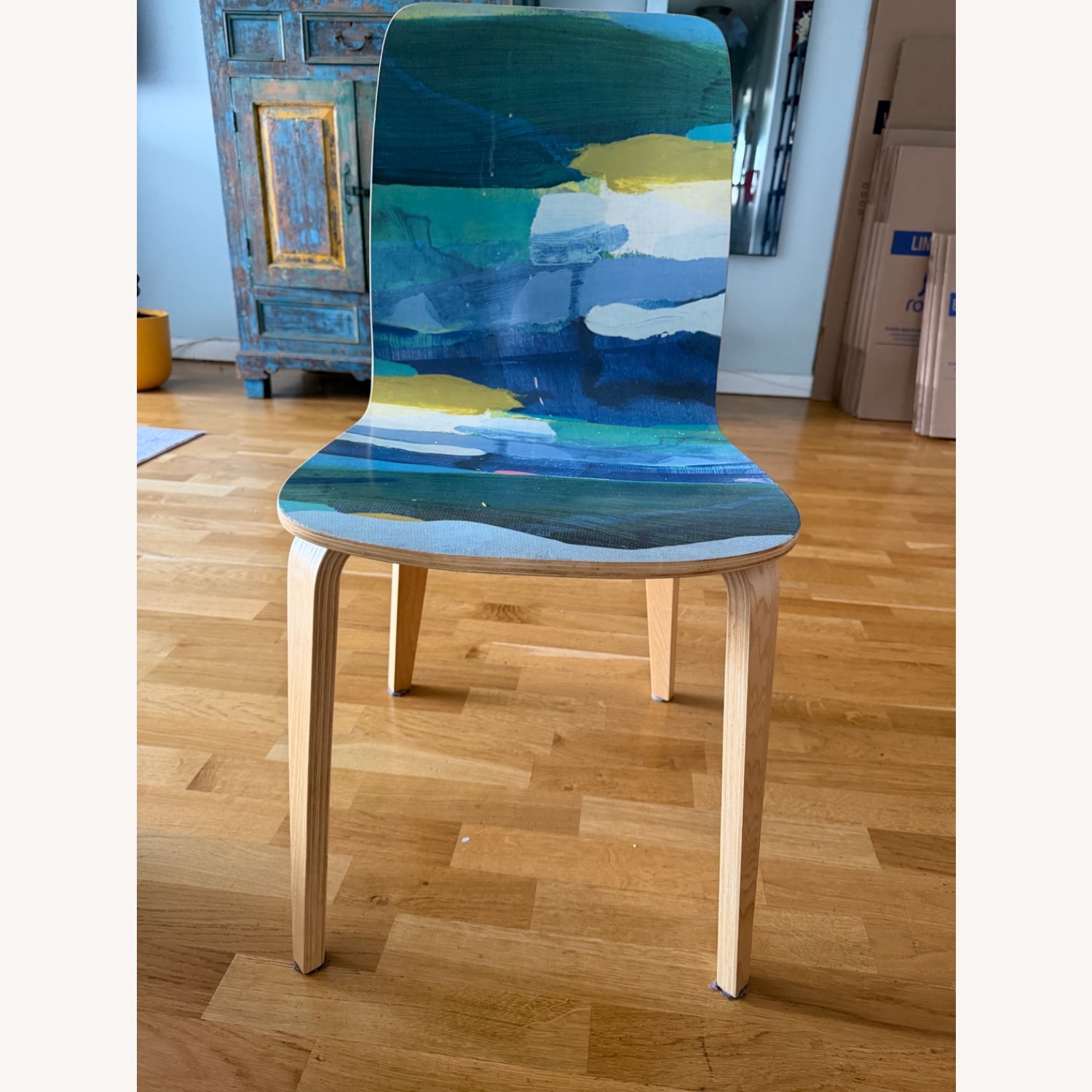 Anthropologie Wood Dining Chairs - image-1