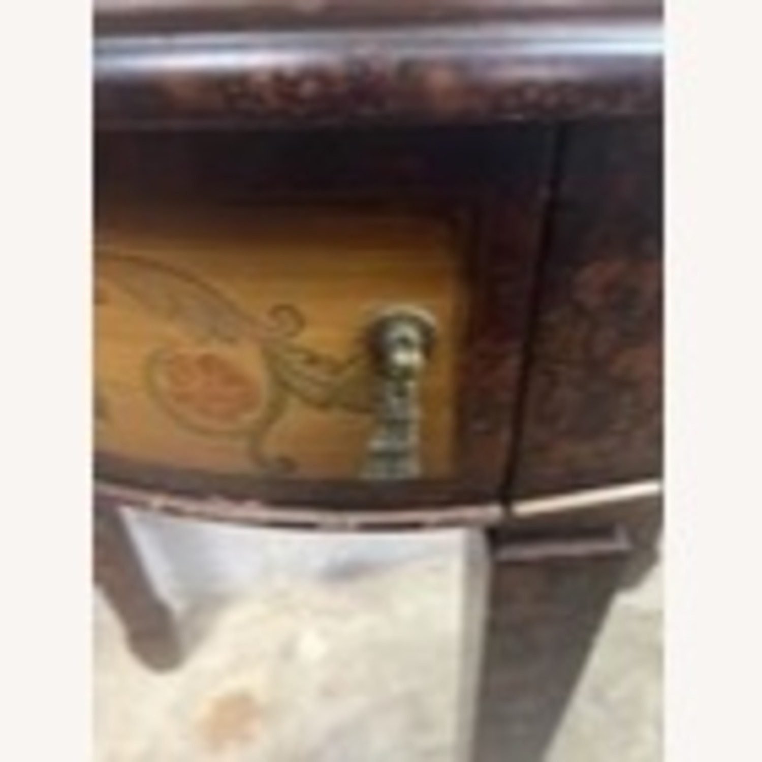 Vintage Decorative Hand-Painted Half-Moon Table - image-4