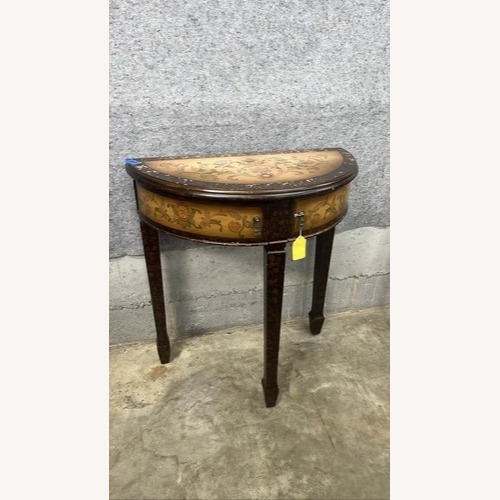 Used Vintage Decorative Hand-Painted Half-Moon Table for sale on AptDeco
