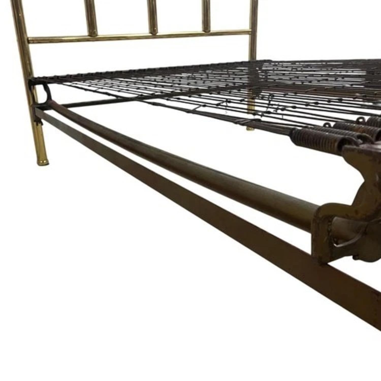 Vintage Brass Tone Full Bed Frame - image-13