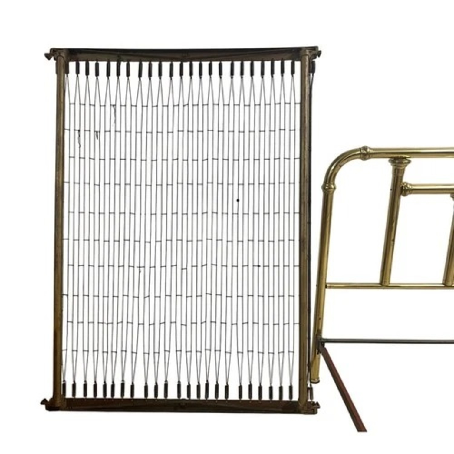 Vintage Brass Tone Full Bed Frame - image-4